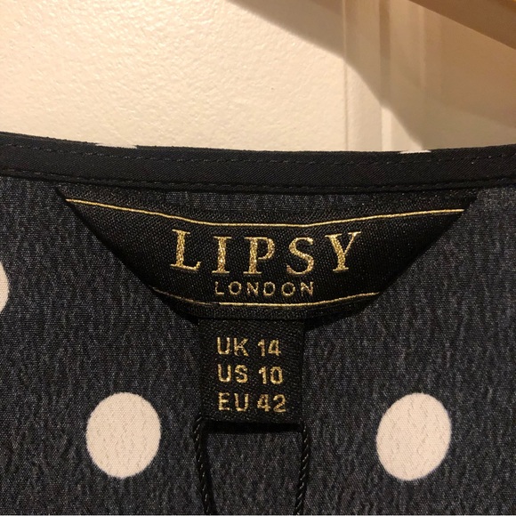 Lipsy Black and White Polka Dot Wrap Blouse - Picture 3 of 5